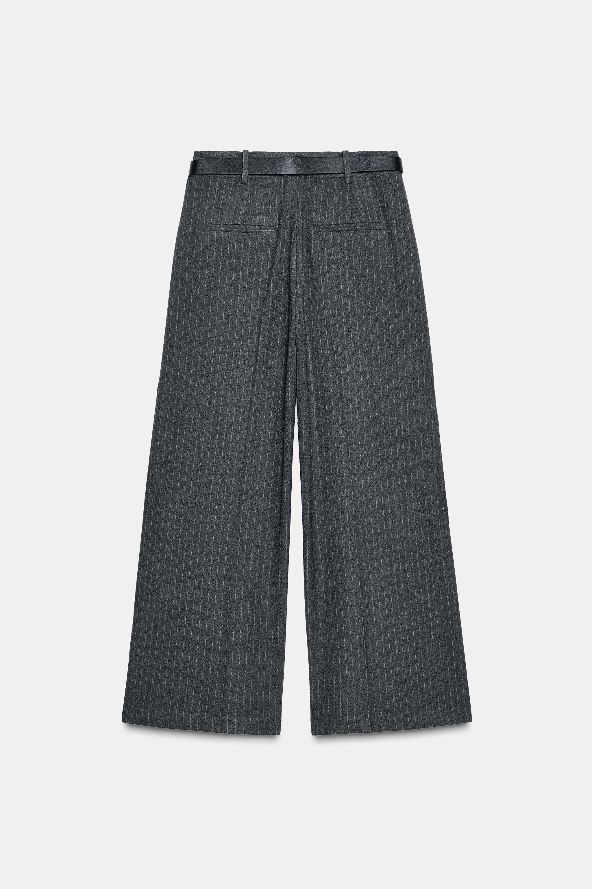 PINSTRIPE BELTED CULOTTES